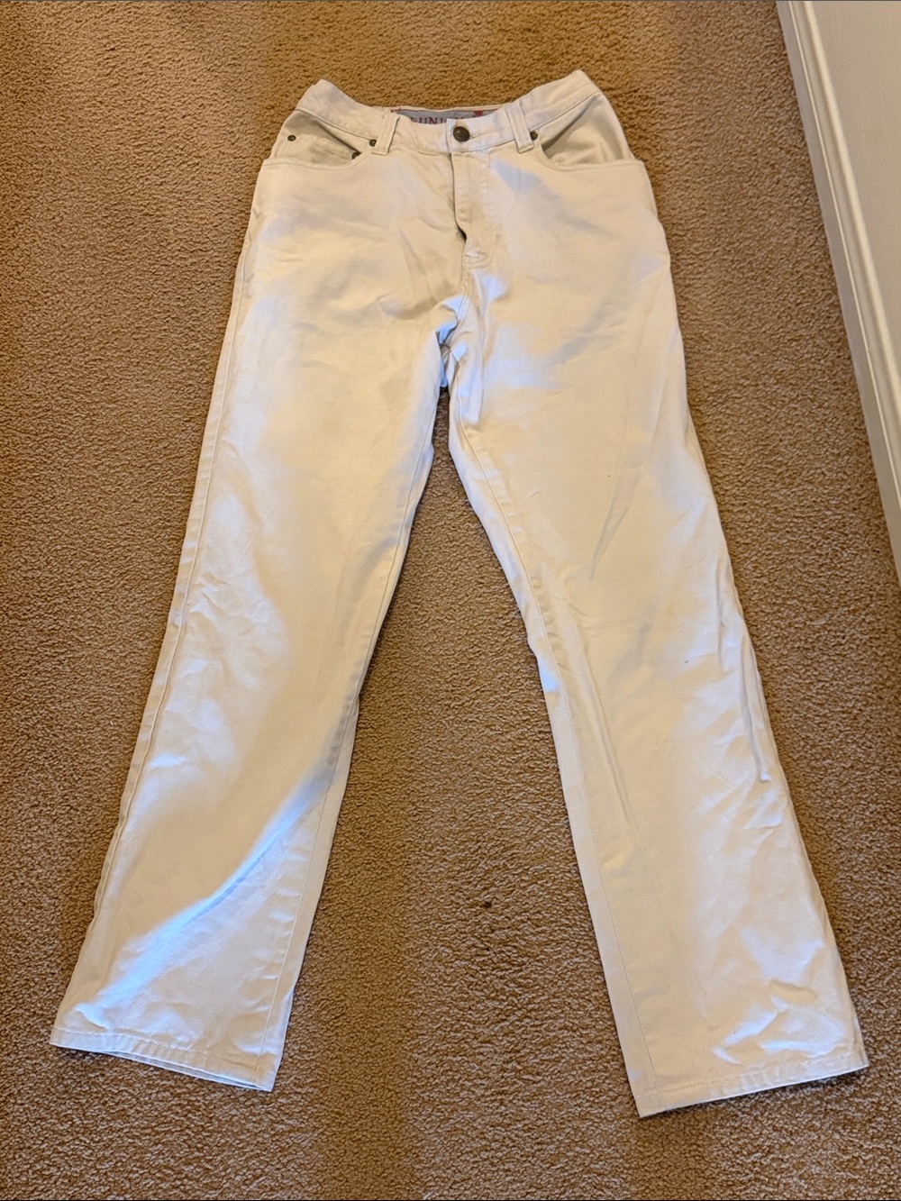 Straight-Leg Cream Jeans for Women